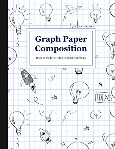 Graph Paper Composition: 8.5 x 11 Inch Notebook With 100 Pages, Blue