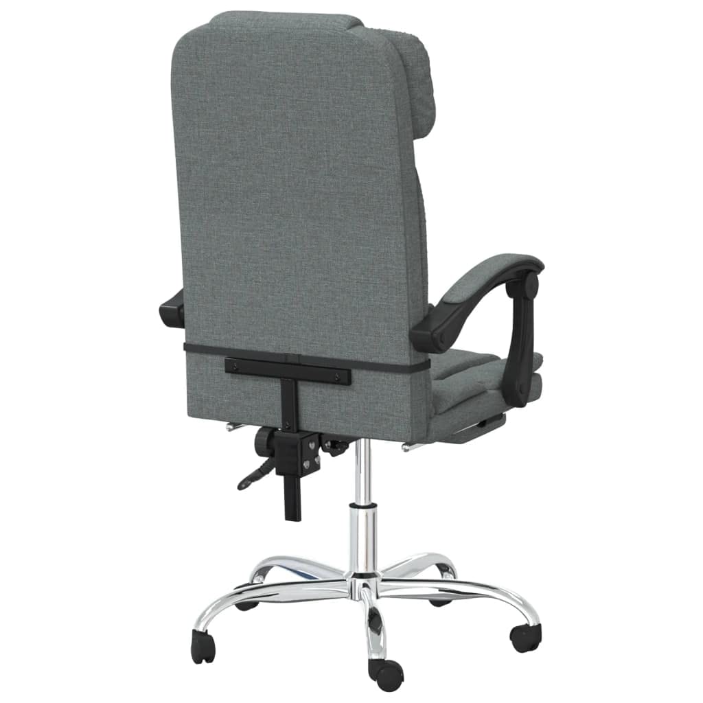 Krzesło biurowe z funkcją masażu, ciemnoszary, materiał z regulacją wysokości, mechanizm przechylania, ergonomiczny, do domowego biura i gabinetu, z podłokietnikami, zagłówkiem, podparciem