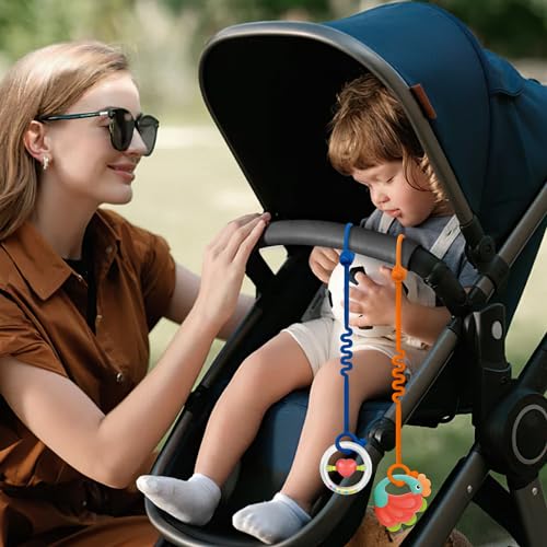 ETETOO Kinderwagenkette Silikon – 5 Packungen Verstellbare Silikon - Kinderwagenkette Und Cup Catcher Baby für Babys Flaschen, Beißring… – Ansicht 2