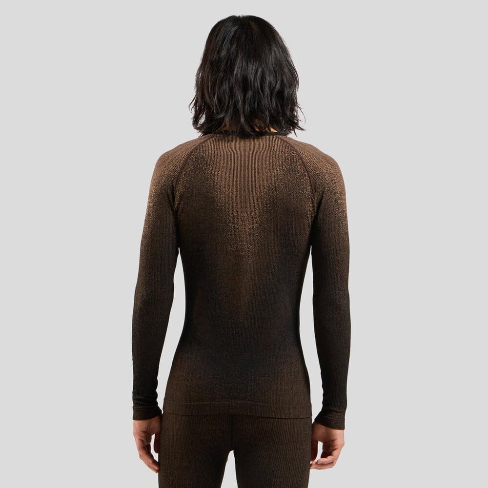 Odlo Herren Performance Warm Blackcomb Crew Neck Longsleeve Laufbekleidung Unterhemd Fudge - Braun M