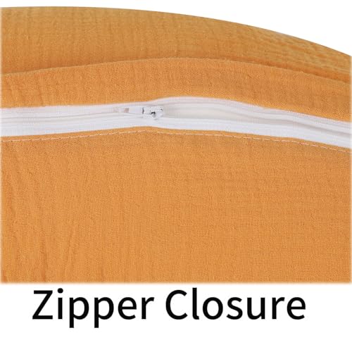 Image of Onacosht Muslin Nursing Pillow Cover Soft 100% Cotton Feeding Pillow Slipcover Fits Standard Infant Nursing Pillow for Baby Boy and Girl, Orange