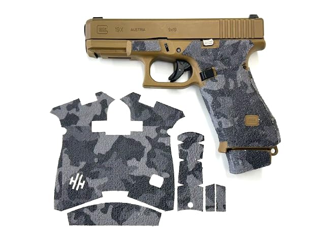 HANDLEITGRIPS Gun Grip Tape Compatible with Glock 19x/ Glock 19x MOS/Glock 45/ Glock 45 MOS - Urban Camo Edge Series Pistol Grip Tape, Gun Skins, Veteran Owned, Made in USA