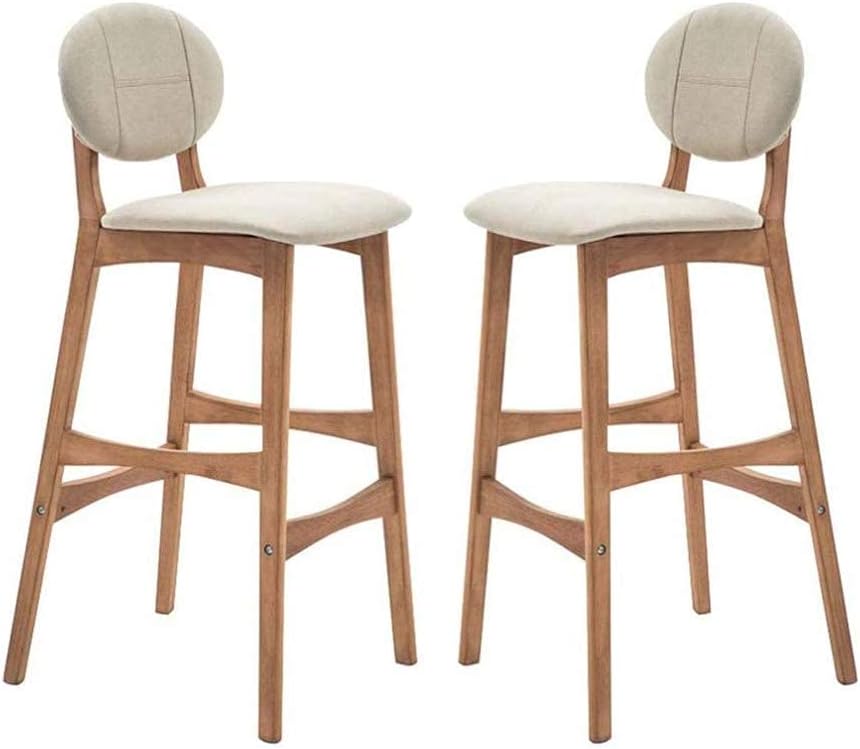 Furniture Bar Stools Set of 2 Dining Room Chairs, Wooden Bar Stool