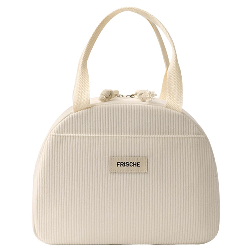 Cute Corduroy Lunch Tote Bags Reusable Insulated Lunch Box Large Capacity Reusable Insulated Cooler for Work or Picnic