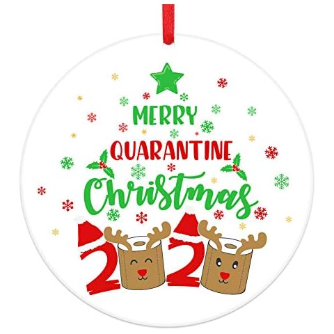 PETCEE 2020 Quarantine Christmas Ornaments 3" Toilet Paper Christmas Tree Ornaments Decorations Funny Christmas Ornaments Gifts for Families Friends to Remember 2020 Cover