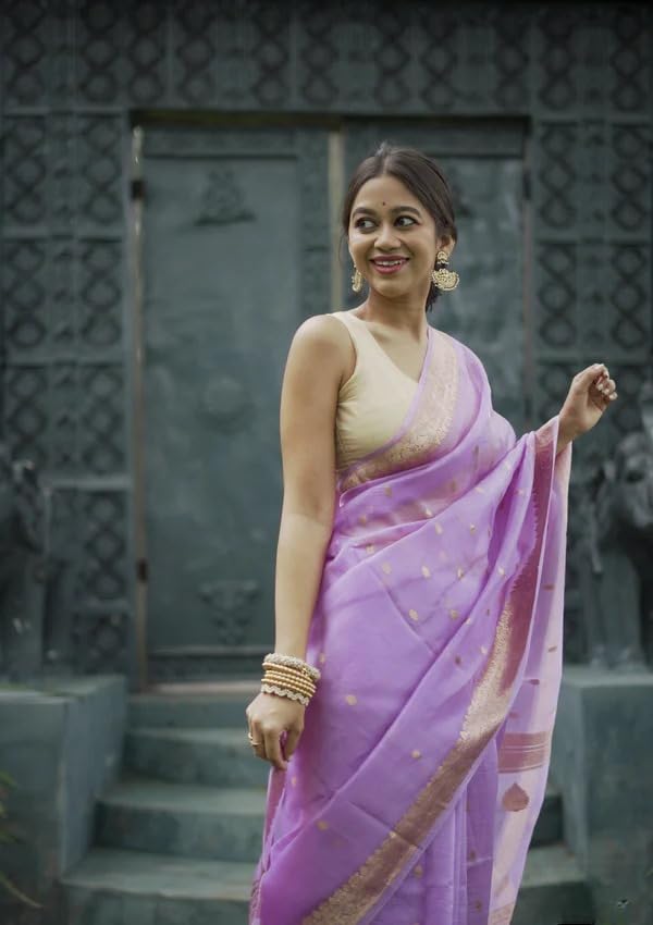 Image of Flosive Women's Cotton Saree With Blouse Piece