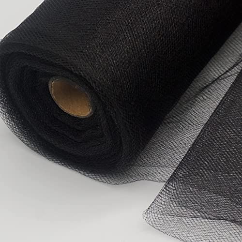 Image of IONTACH Black Tulle Fabric Rolls 54 Inch by 20 Yards Fabric Tulle Bolt for Wedding Halloween Decorations DIY Black Tutu Baby Shower Table Skirt Birthday Party Craft Supplies