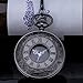 Mudder Vintage Roman Numerals Scale Quartz Pocket Watch with Chain (Black)