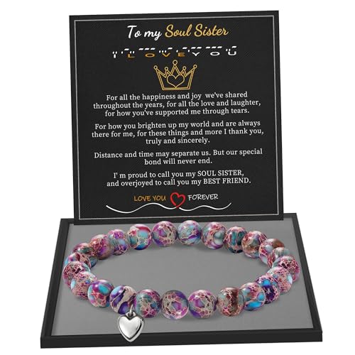 Stocking Stuffers for Teens, Christmas Gifts for Mom from Daughter Beaded Bracelets for Women Teen Girl Gifts Adjustable Charm Link Bead Birthday Graduation Gift for Her Girlfriend Sister