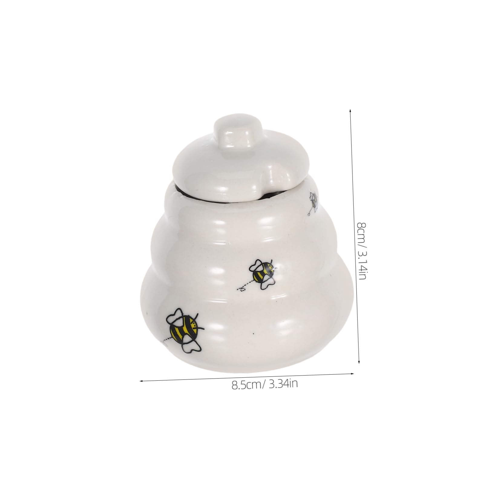 COLLBATH 5Pcs Ceramic Honey Pot Jar Set with Dipper and Lid Design for Home Kitchen Decor and Present Giving for Honey Lovers and Special Occasions