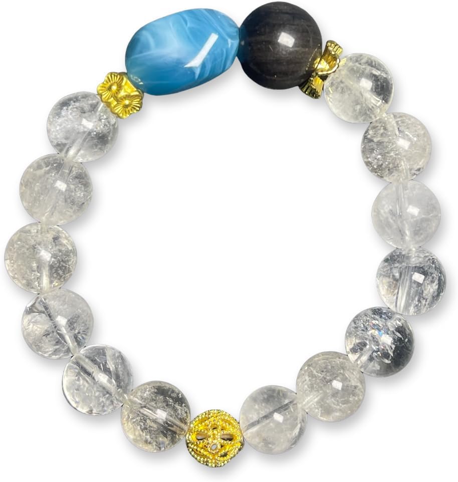 Natural Crystal Elastic Bracelet | Healing Crystal Jewelry | Stretch Beaded Bracelet for Women | 7 Inch Width