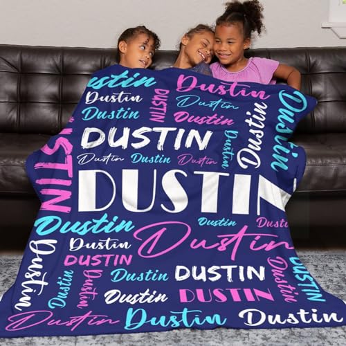 Personalized Blankets for Kids with Names Customized Blankets with Name for Adult Custom Blanket Gift for Birthday Christmas Valentines Day Gift
