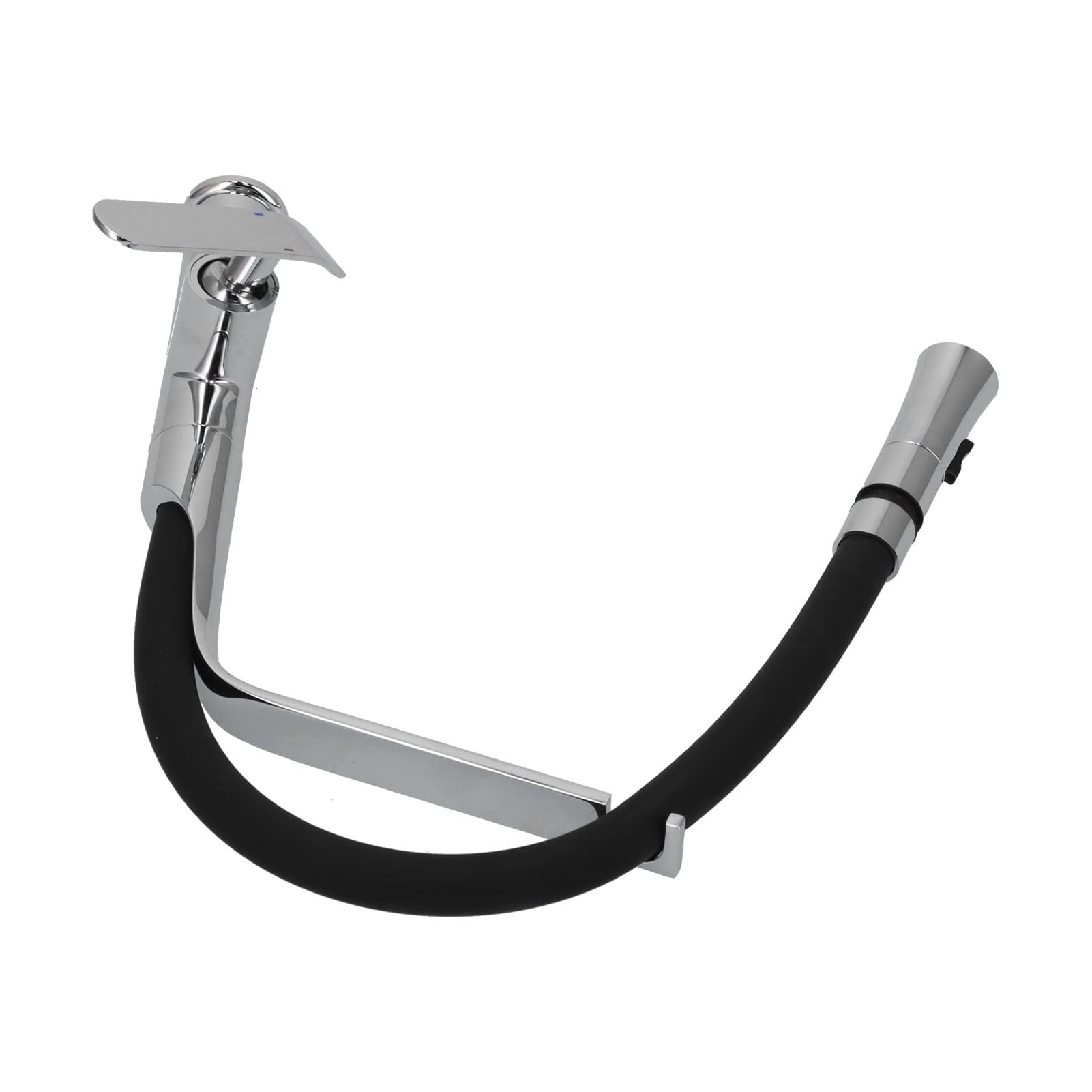 Grifo de cocina extraíble giratorio de 360 ​​​​grados con rociador Grifo monomando moderno de latón para fregadero Negro Plata alto Agua fría y caliente