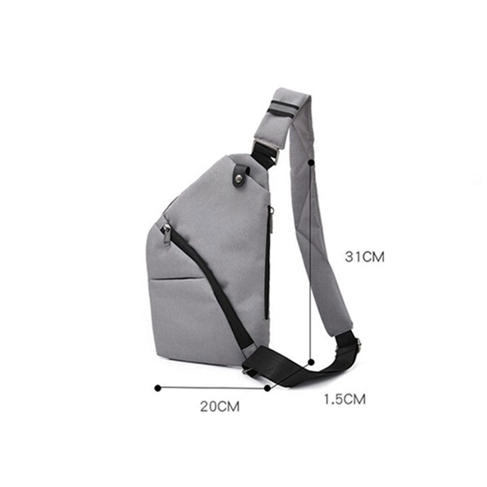 XIANGFAXB Bandoleras Hombre Ultra Delgado antirrobo Bolso Pecho pequeño Cruz bods Bolsas de Cuerpo Reflectante Mini Bolso de Mensajero Hombres Hombro Deporte Bolsa Paquete (Color : Grey)