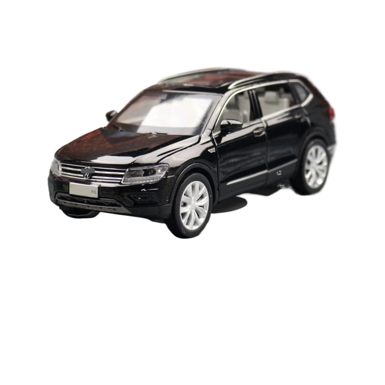 SYOEUR 1/32 For Volkswagen Tiguan L SUV Toy Car Model Collection Alloy Miniature Ornaments With Pull Back And Sound And Light Hobby Vehicles Playgame Kit(Black)