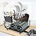 OTraki Scolapiatti da Appoggio per Lavello da Cucina a 2 Livelli in Acciaio Inox Dish Drying Rack con Rastrelliera per Piatti, Portabicchieri, Vassoio per Gocciolare Rimovibile, Nero