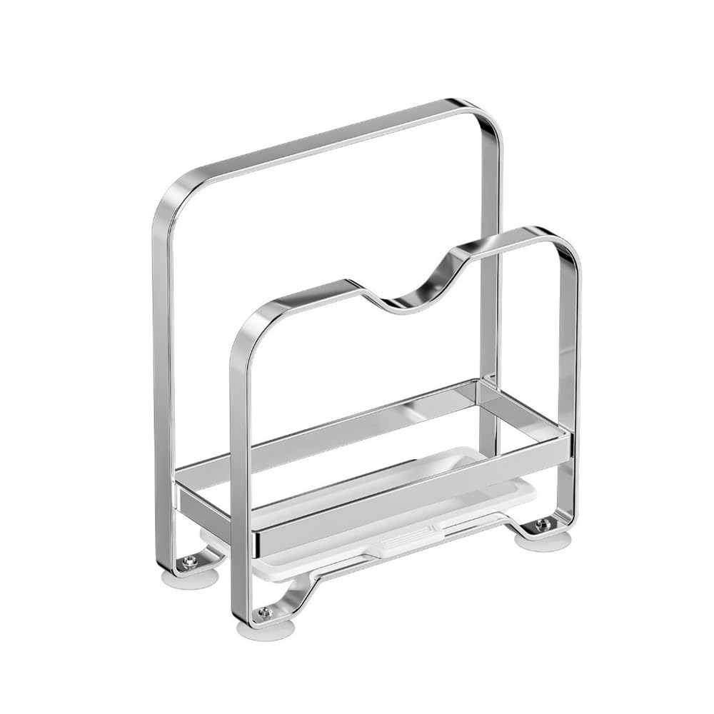 JIUJU Vertical Cutting Board Holder Rustproof Anti-slip Pot Lid Storage Rack(Silver 1 Layer)