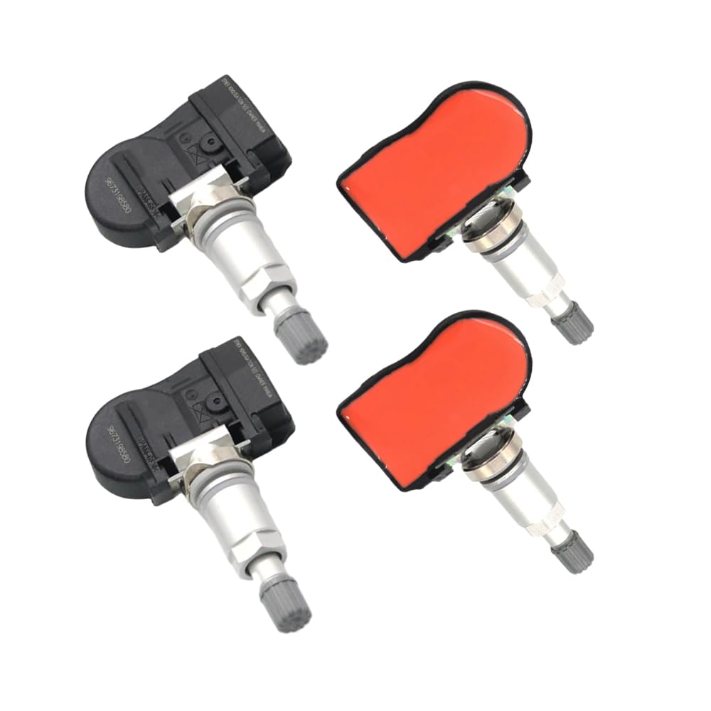 Riloer Moniteur de pression des pneus, outil de réapprentissage de la pression des pneus, capteur de pression des pneus 4 pièces TPMS capteur de pression compatible avec Citroën C4 C5 C6 C8 compatible