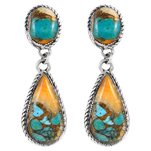 Spiny Oyster Turquoise Earrings in 925 Sterling Silver (Select style)