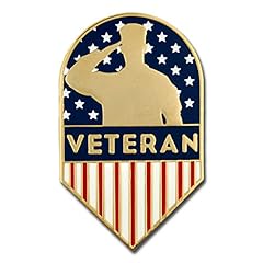 Veteran American Flag Shield Gold Plated