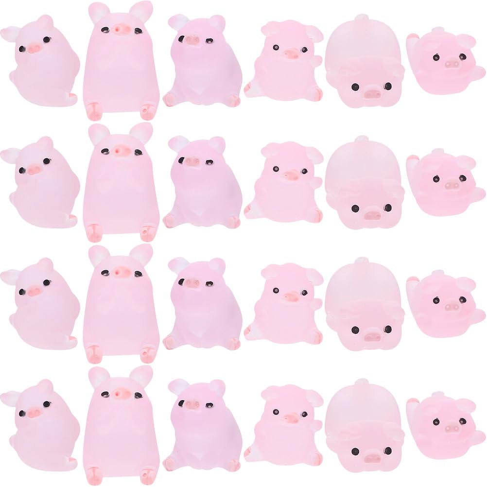 jojofuny 24Pcs Mini Resin Pig Figurines Pink Small Pig Ornaments for Diy Crafts Garden Decoration Home Display Collectibles
