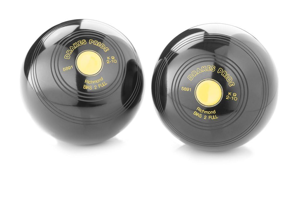 Drakes Pride Richmond Crown Green Bowls - Black - 2lb 6oz - Mount- Red