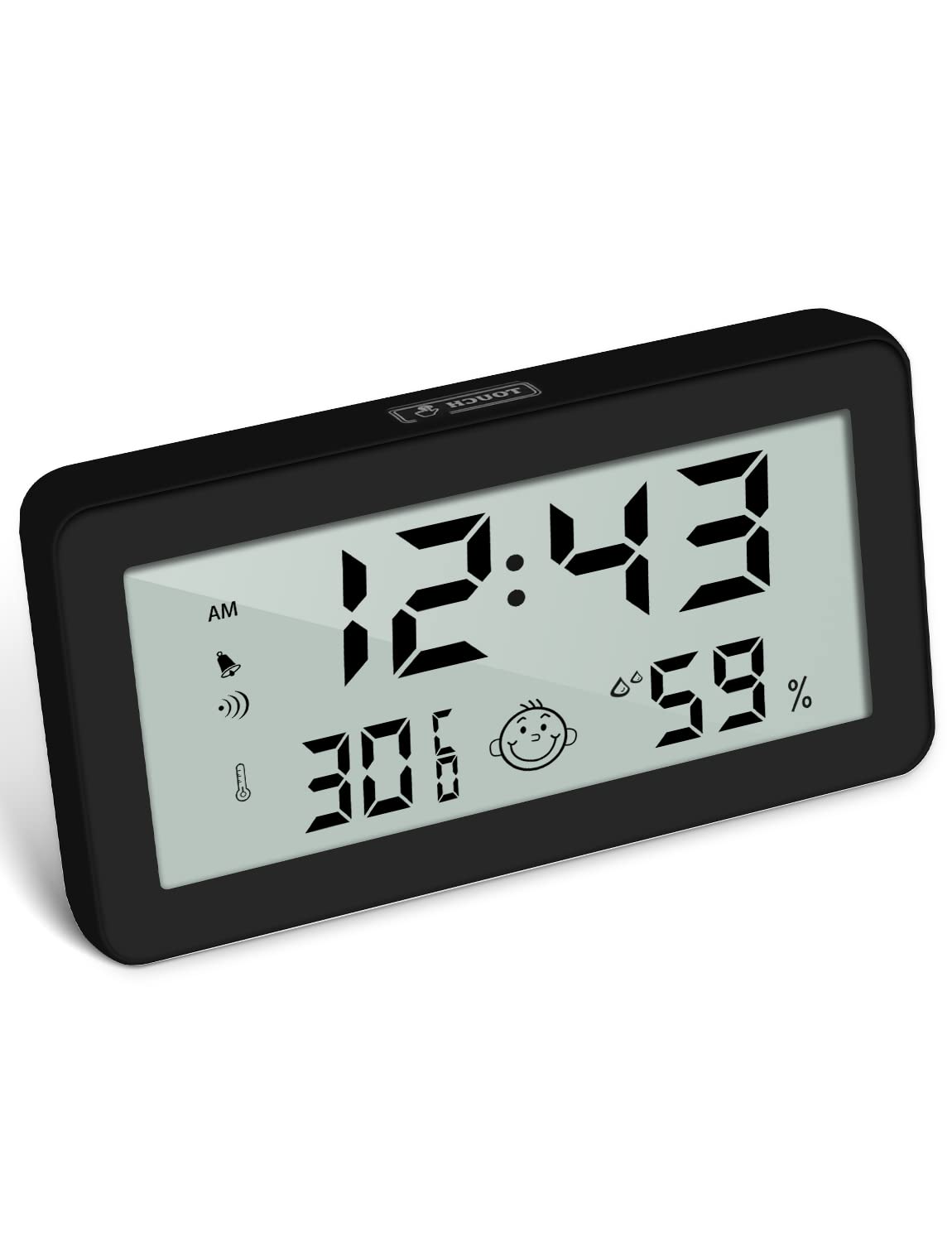 Higrómetro Termómetro Interior con Reloj, Monitor Digital de Temperatura y Humedad con Pantalla Confort, Retroiluminación, Interruptor ℃/℉, Función de Memoria