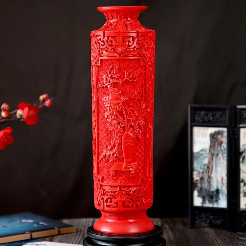 赤い漆器 花彫刻 Amazon.co.jp: 中国の彫像、赤い漆で彫られた装飾品、古典的な