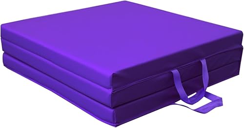 Miniatura 8 de PRISP Tapete de ejercicio plegable de 6 x 2 pies, tapete de gimnasia de tres pliegues para gimnasio en casa y entrenamientos de fitness, 2 pulgadas