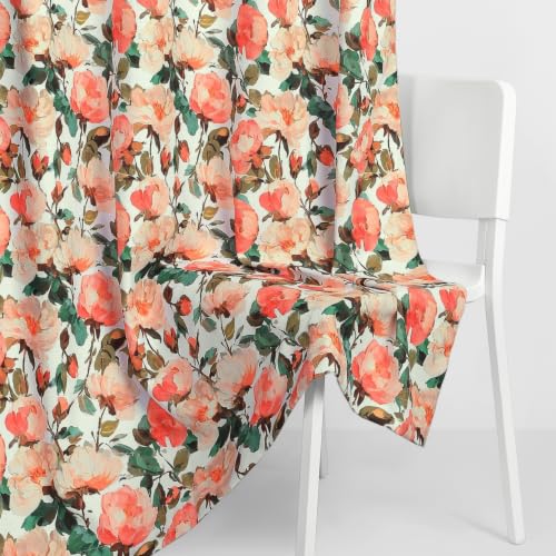 Image of haus & kinder Digital Printed Cotton Window Curtain 5 Feet Long Pack of 2 Window Curtains, 5 Feet Curtain for Window (Bloom Harmony, Multicolor 130x152 CM)
