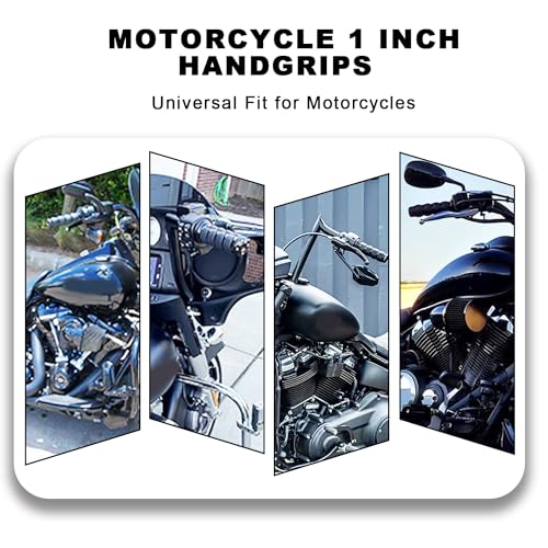 Sgdlcao Motorcycle Grips 1 Inch Non-Slip Rubber Handlebar Throttle Grips Motorcycle Handlebar Grips For Harley Davidson Street Glide Sportster 883 Road King Dyna Electra Glide Softail Fatboy thumb #6