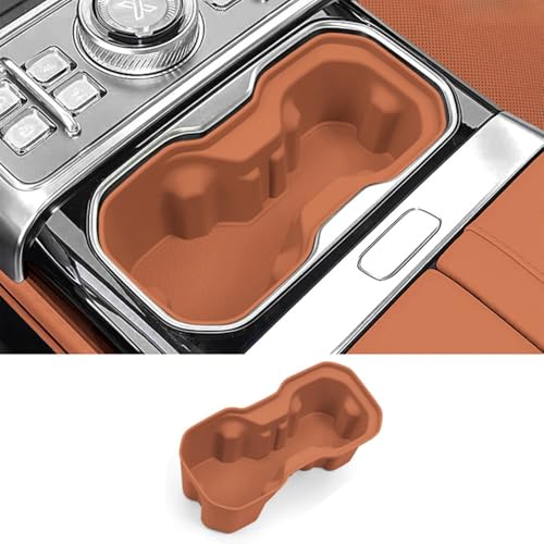 Center Console Cup Holder Compatible with Jetour G700 2025 2026 Interior Accessories Premium Silicone Drink Holder Insert (Orange)
