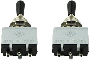 Musiclily Enclosed Guitar Selector Toggle Switch 3-Way for Epiphone Electric Guitar (2 Pack, Black Tip)