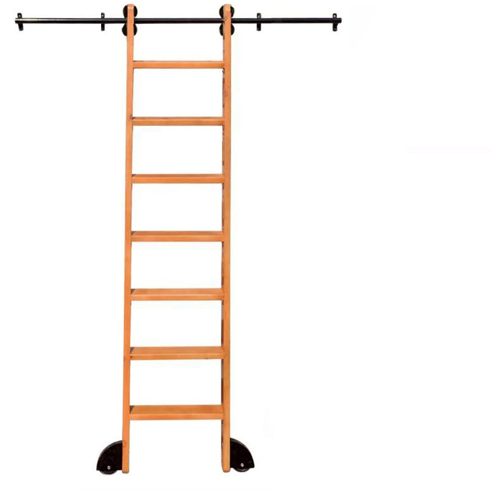 LWJSOCP Rolling Library Ladder Hardware Kit 3.3ft-20ft, Sliding Ladder Library Full Set Hardware Rolling Track + Extention Track (No Ladder) with Floor Roller Wheels (Size : 3.3ft/100cm Track Kit)