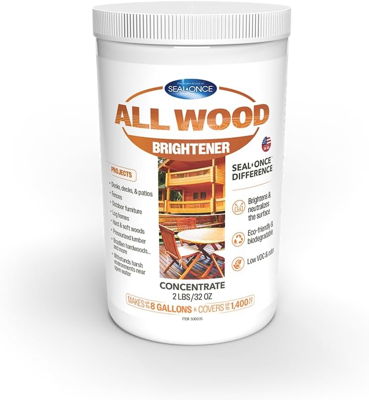 Seal-Once All Wood Brightener, Rejuvenate and Restore The Natural Beauty of Your Wood Surfaces (2-Pounds)