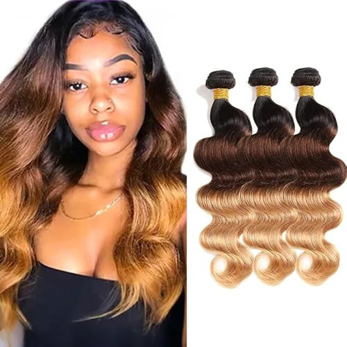 28 30 32 Inch Brown Body Wave Bundles Ombre...