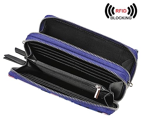 Image of Lanyani RFID Crossbody Wallet Wristlet Purse with Phone Pocket For Women Vegan Leather