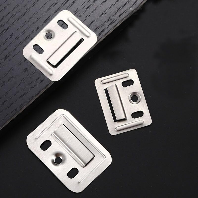 ROLLYWARE ® Stainless Steel Louver Clips for PVC Wall Panels | Interlocking Mounting Brackets for Furniture & Interior Panel Fixing (Set of 100 Without Screw)-image-24