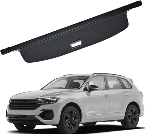 Cjsjiasu Car Retractable Rear Trunk Parcel Shelf For Vw Touareg 2019 2020 2021 2022 2023, Automobile Cargo Covers Auto Luggage Cargo Shield Cover Replacement Boot Shelves Tail Box Partition