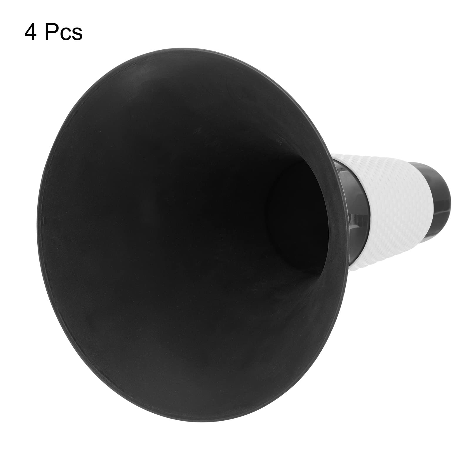 PATIKIL 7"x9" Deporte Conos, 4 Paquete Agilidad Entrenamiento Pelota Obstáculo Equipo con Goma Cubierta para Fútbol, Negro Blanco