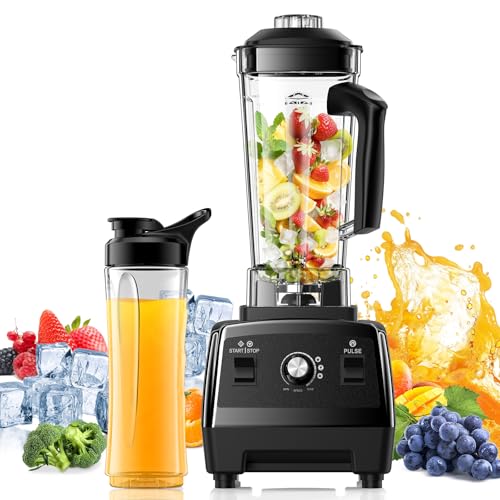 Image of Blender for Smoothies, 1800W High Speed Smoothie Maker with 68oz Large Pitcher, 20oz Travel Cup, Pulse Self-Cleaning & Overheat Protection