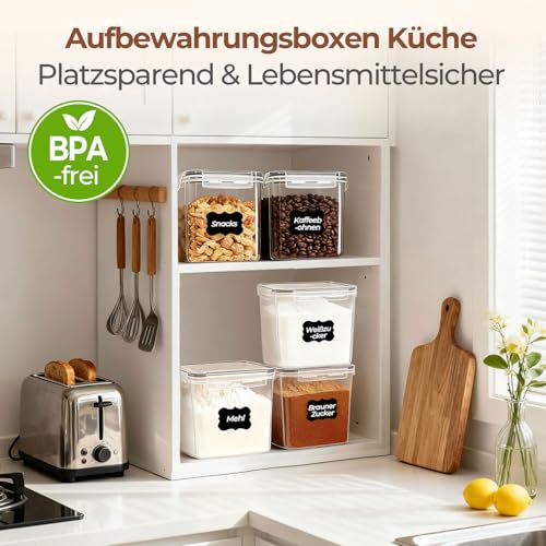 ComSaf Mehl Aufbewahrung 2.5L 3Pcs, Vorratsdosen mit Deckel luftdicht, Vorratsbehälter, luftdichte Aufbewahrungsbox, Aufbewahrungsdosen Küche, Lebensmittelaufbewahrung für Mehl, Reis, Müsl, Mandelmehl 6