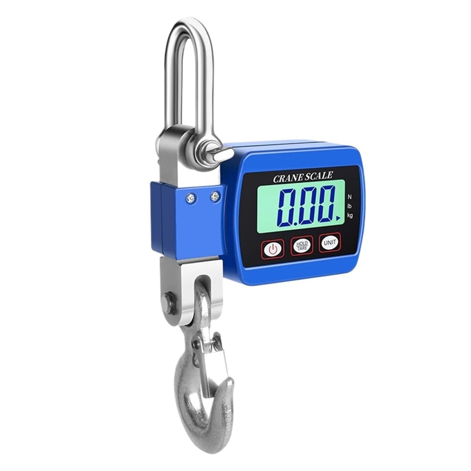 Bilancia for gru sospesa industriale digitale portatile da 0,05~500 kg / 1100 libbre con pesatura elettronica a gancio per Garage Farm(500kg Blue)