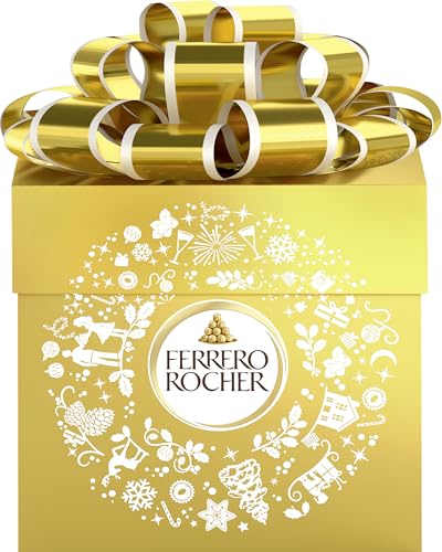 Ferrero Rocher Geschenkbox – Pralinen mit feiner Haselnusscreme & knackigen Haselnusstückchen, umhüllt von zarter Milchschokolade – Geschenk zu Weihnachten – Weihnachtliche Geschenkverpackung – 225 g