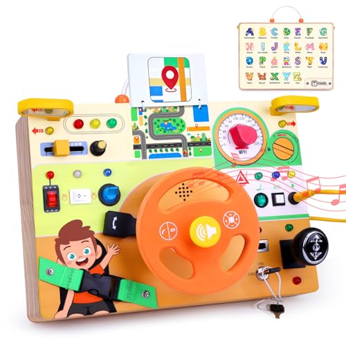 Hoarosall Busy Board Montessori brinquedo a partir de 1 ano volante crianças brinquedo de viagem para crianças pequenas brinquedo sensorial para crianças com autismo Natal e presente de aniversário