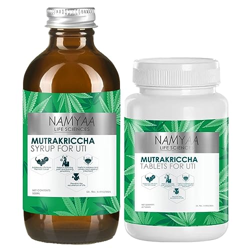 Image of Namyaa UTI Treatment Kit - Combo pack of UTI Syrup and UTI tablets | Supports Urinary Tract to Relieve Pain & Discomfort, Restores pH Levels