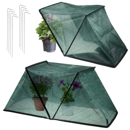 CIEOVO 32.5' x 13' x 15.7' Garden Plant Shade Tent, Foldable Raised Garden Beds Plant Protector Sun Shade Cloth with Stakes Plant Protector UV Resisitant Shade Net Crop Cages for Outdoor Plants