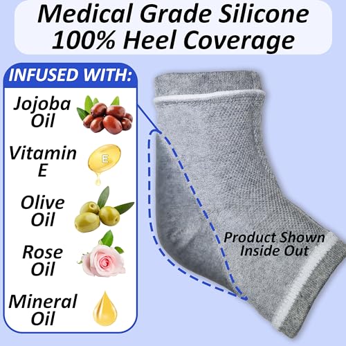 The Foot Medic Moisturizing Socks for Cracked Heel Treatment: Socks for Cracked Heel Repair, Silicone Toeless Socks, Spa Gel Socks for Dry Cracked Feet Women, Lotion Moisture Pedicure Socks