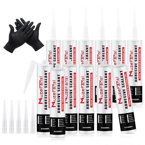 RV Roof Sealant 12Pack, Self-Leveling Lap Sealant for RV Roofs,White RV Caulking Sealant Lap Sealant for Camper Trailer Roof Window, Waterproof RV Silicone Sealant Roofing Repair Kit