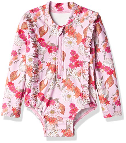 Image of Seafolly Baby Girls' Long Sleeve One Piece Swimsuit with Zip Front